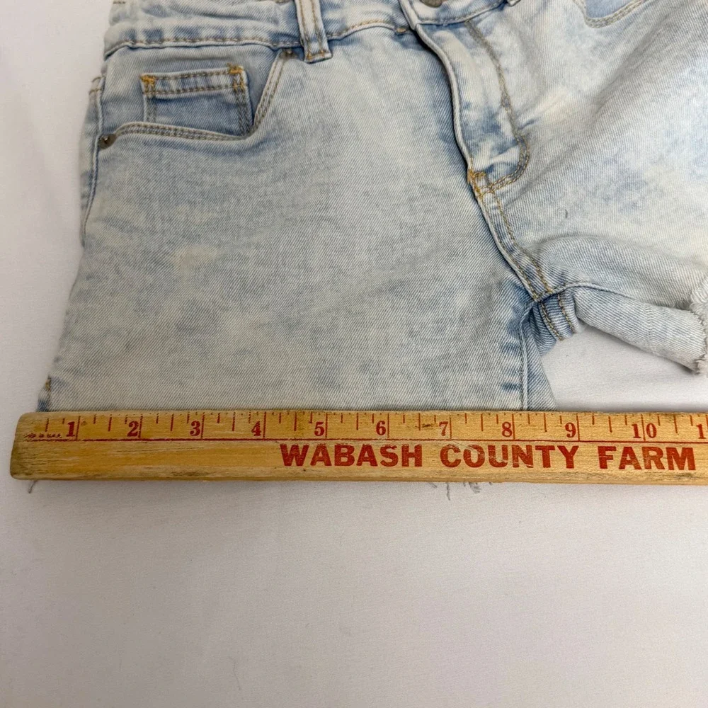 Hudson Girls Light Wash Mid Rise Cut Off Denim Shorts Size 10‎ Adjustable Waist